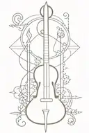 gitarre with spiritual signs gemini and others buddhism symbols tattoo design idea