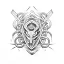 Rap lyrics intertwined with biblical verses tattoo design idea