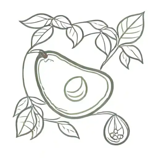 cute avocado running freely tattoo design idea