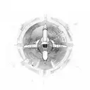 spaceship interior tattoo design idea