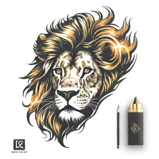 lion with a suns mane symbolizing pride tattoo design idea
