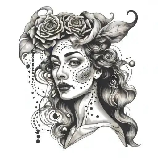 surrealism ayes girl abstract dali stale tattoo design idea