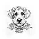 dog bone tattoo design idea