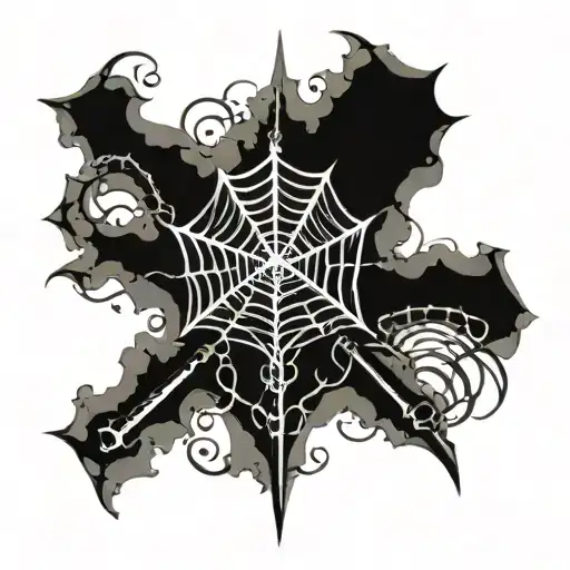 555 spiderweb the web is 5 swords tattoo design idea