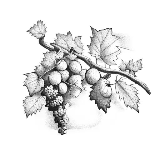 grape vine, bird, tractor, farm  tattoo design idea