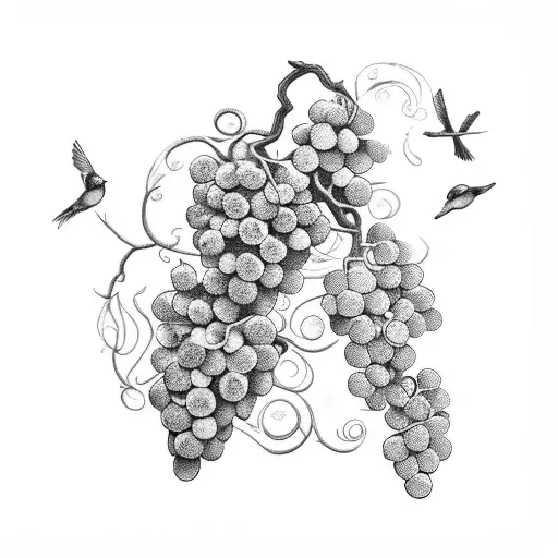 grape vine, bird, farm, grandparents  tattoo design idea