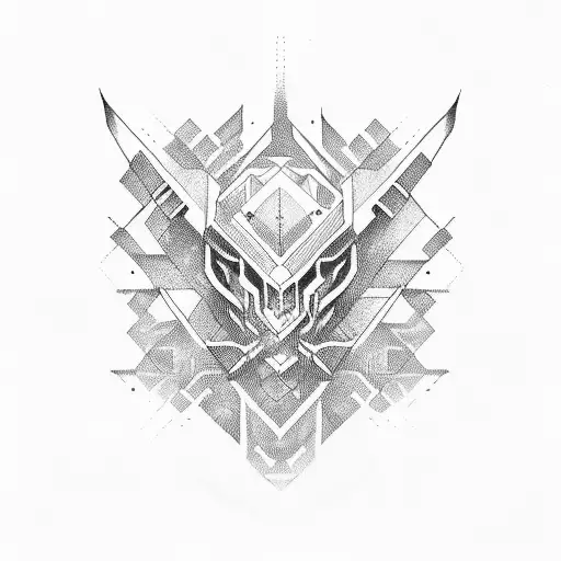 tribal cpu and trails tattoo design idea
