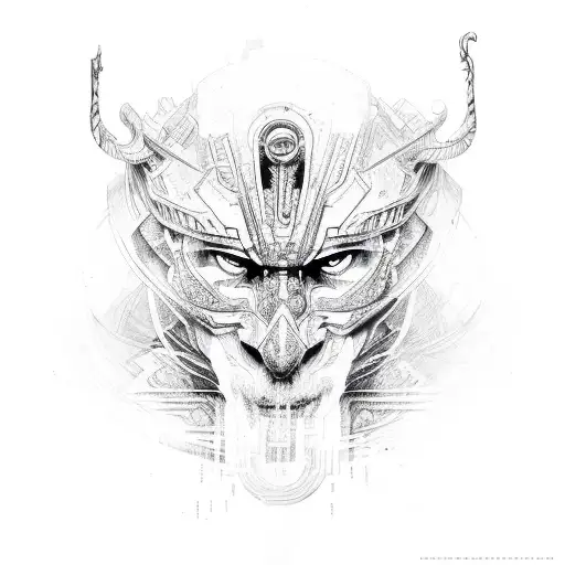tribal cpu and trails tattoo design idea