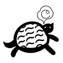 cat vs turtle tattoo design idea