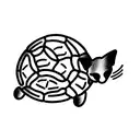 cat vs turtle tattoo design idea