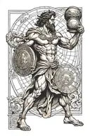 greek god atlas holding tattoo design idea