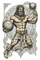 greek god atlas holding tattoo design idea