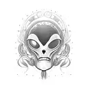 alien rasta head tattoo design idea