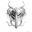 viking with helmet and serpent down arm  tattoo design idea