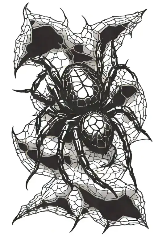 black widow spider tattoo design idea