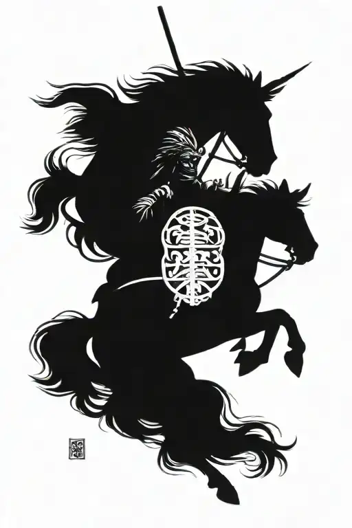 Japanese style four horsemen polish hussars tattoo design idea