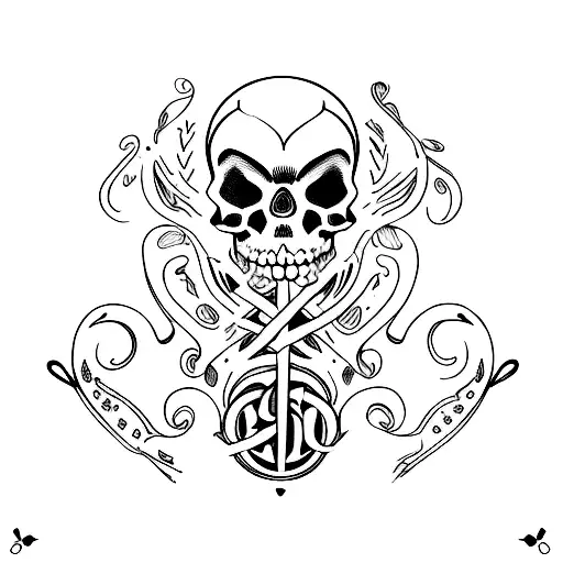 Lettering Amor Fati Memento Mori tattoo design idea