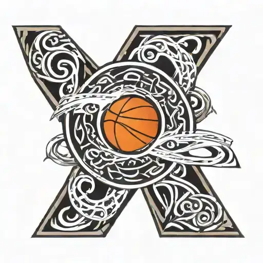 basketball and maori leg band tattoo tattoo design idea