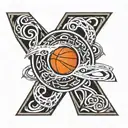 basketball and maori leg band tattoo tattoo design idea