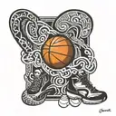 basketball and maori leg band tattoo tattoo design idea