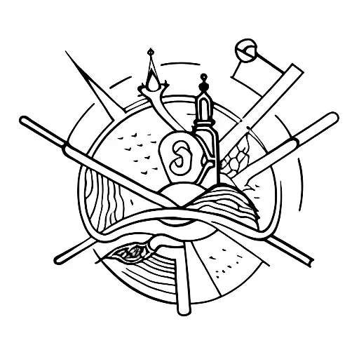 camino de santiago shell logo tattoo design idea