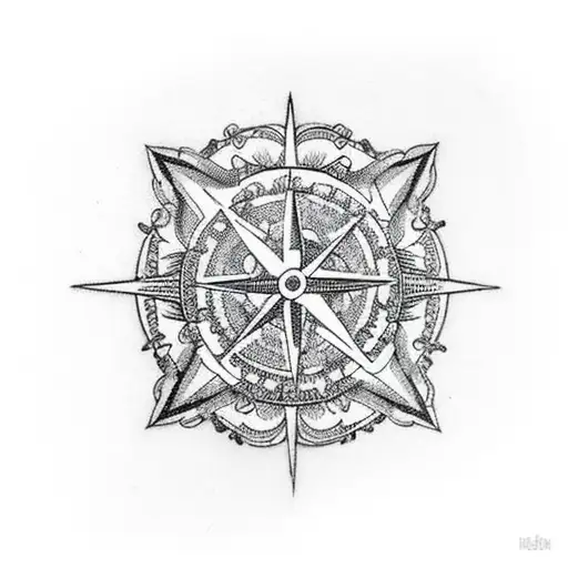 hiking the camino de santiago shell and compass tattoo design idea