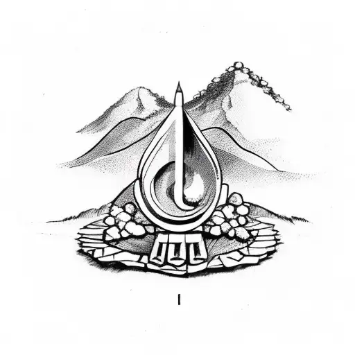 hiking the camino de santiago shell logo tattoo design idea