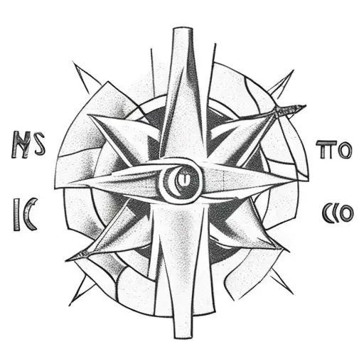 hiking the camino de santiago shell and compass tattoo design idea