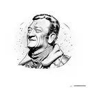 John Wayne riding a comet tattoo design idea