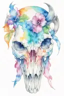 animal skull tattoo design idea