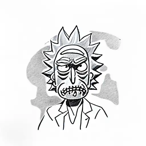 rick and morty tattoo design idea