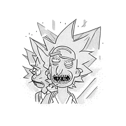 rick and morty tattoo design idea