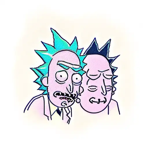 rick and morty tattoo design idea