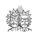 rick and morty looking the galaxy tattoo design idea