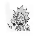 rick and morty looking the galaxy tattoo design idea