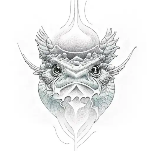 a kappa holding scales  tattoo design idea