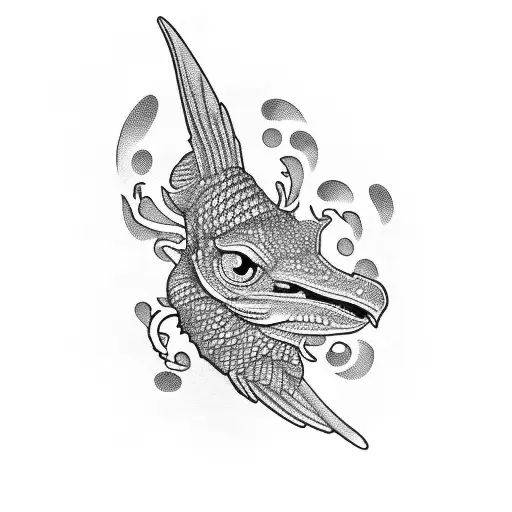 a kappa holding scales  tattoo design idea