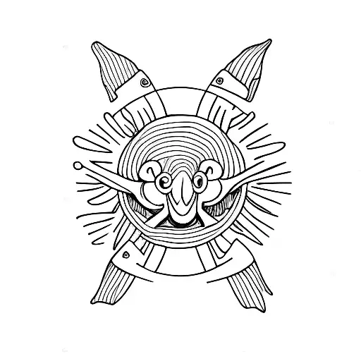 minimalistic kappa with scales  tattoo design idea