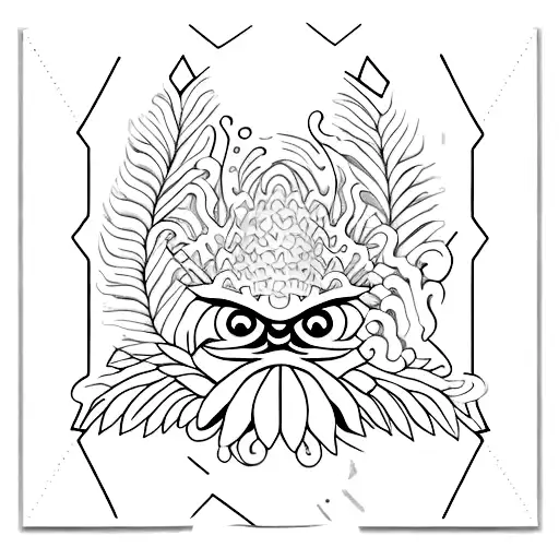 a kappa holding scales  tattoo design idea