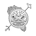 a kappa holding scales  tattoo design idea
