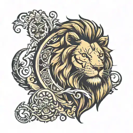 lion with the name Harley   tattoo design idea