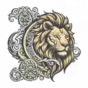 lion with the name Harley   tattoo design idea