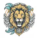 lion with the name Harley   tattoo design idea