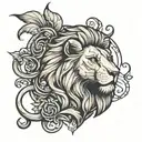 lion with the name Harley   tattoo design idea
