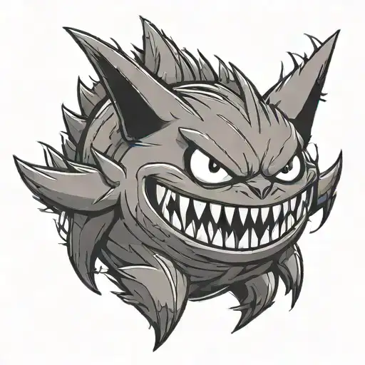 pokemon gengar tattoo in black tattoo design idea