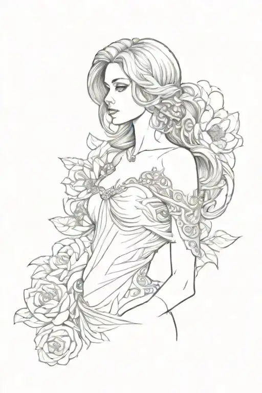 full body Aphrodite realistic sexy girl shoulder tattoo  tattoo design idea