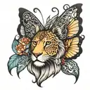lion butterfly wings tattoo design idea