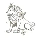 lion with butterfly wings tattoo design idea