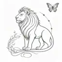 lion with butterfly wings tattoo design idea