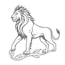 lion with butterfly wings tattoo design idea